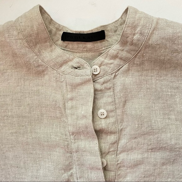 Jenni Kayne 100% Linen Tunic Top Women’s Small Lagenlook Button Front - Picture 4 of 8
